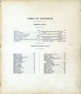 Index, Table of Contents, Oceana County 1913